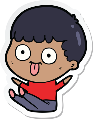 Bir insan tarafından çizilmiş karikatür adamın çıkartması.