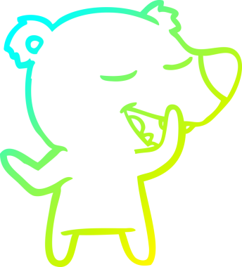 Bir insan tarafından çizilen çizgi film ayısının soğuk gradyan çizgisi.