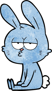 Bir insan tarafından çizilmiş şirin çizgi film tavşanı.