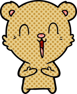 Bir insan tarafından çizilmiş mutlu çizgi film ayısı.