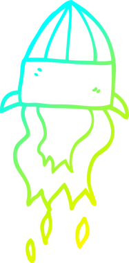 Bir insan tarafından çizilmiş bir roket fırlatılışının soğuk gradyan çizgisi.