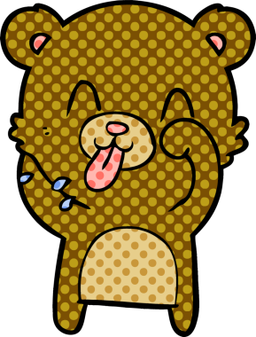 Bir insan tarafından çizilmiş bir çizgi film karakteri.