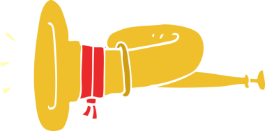 bir insan tarafından çizilmiş karalama kıvrımlı boynuz enstrümanı