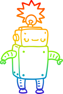 gökkuşağı gradyan çizgisi bir insan tarafından çizilmiş robot çizgi