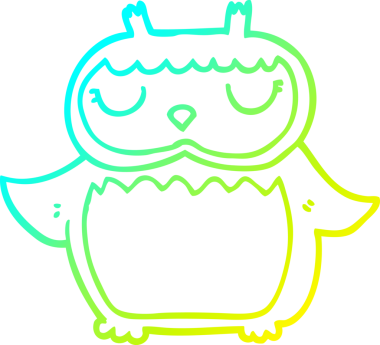 Bir insan tarafından çizilmiş bir baykuşun soğuk çizgi çizimi