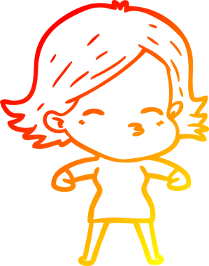 Bir insan tarafından çizilmiş bir karikatür kadın çizimi