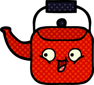 Bir insan tarafından çizilmiş bir çaydanlık çizgi filmi.