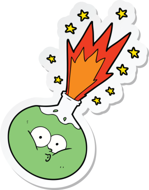 Bir insan tarafından çizilmiş karikatür iksiri yapıştırması.