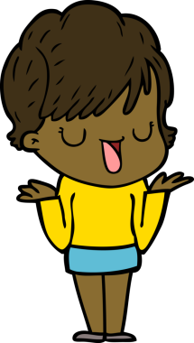 Bir insan tarafından çizilmiş bir karikatür kadın konuşuyor.