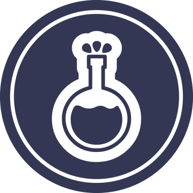 Bir insan tarafından çizilmiş dairesel bilim deneyleri simgesi