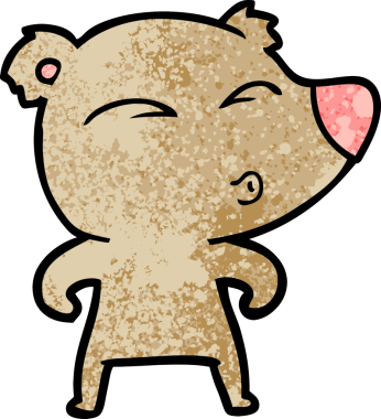 bir insan tarafından çizilmiş bir karikatür ıslık ayısı