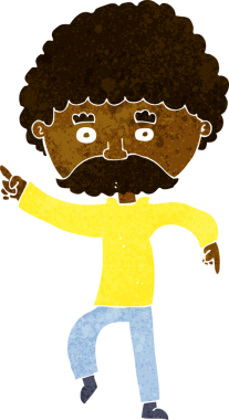 Çizgi film 70 'lerin stil erkek disko dansı. Bir insan tarafından çizilmiş.