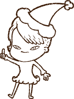 Bir insan tarafından çizilen neşeli kadın kömürü.