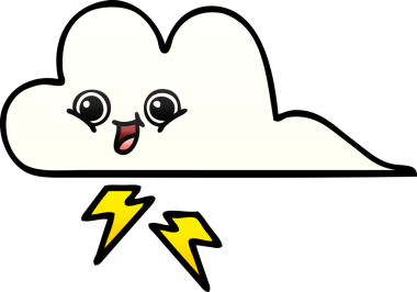 Bir insan tarafından çizilmiş bir fırtına bulutunun gölgelenmiş karikatürü