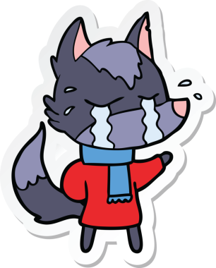 Bir insan tarafından çizilmiş bir karikatür çıkartması.