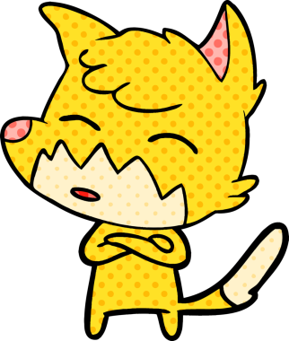 bir insan tarafından çizilmiş tilki çizgi filmi