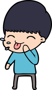 Bir insan tarafından çizilmiş mutlu çizgi film çocuğu.