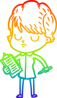 gökkuşağı gradyan çizimi bir insan tarafından çizilmiş bir karikatür kadın