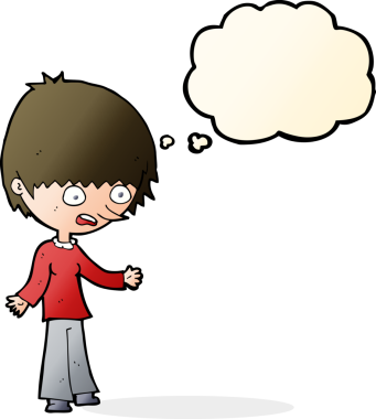 Karikatür, bir insan tarafından çizilmiş düşünce balonlu kadını strese sokuyor.