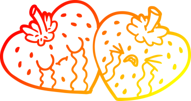 Bir insan tarafından çizilmiş karikatür çilek çizimi.