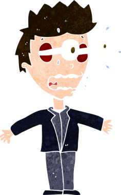 Bir insan tarafından çizilmiş çizgi film bakışlı adam.