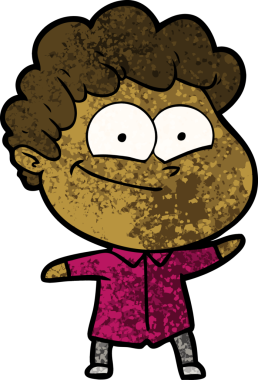 Bir insan tarafından çizilmiş mutlu bir adam.