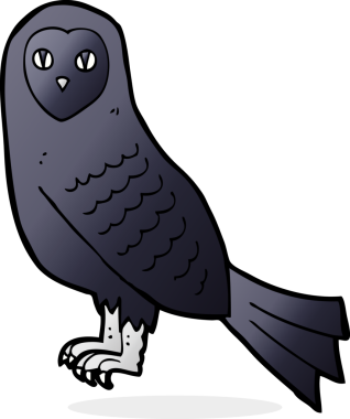 bir insan tarafından çizilmiş bir baykuş.