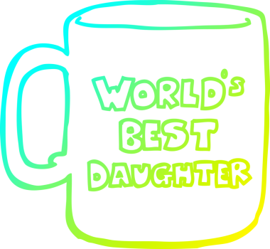 Dünyanın en iyi kızının bir insan tarafından çizilmiş soğuk gradyan çizimi