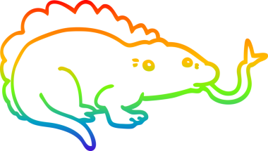 gökkuşağı gradyan çizgi çizimi bir insan tarafından çizilmiş bir kertenkele