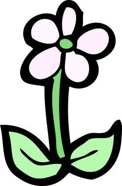 Bir insan tarafından çizilmiş karikatür çiçeği