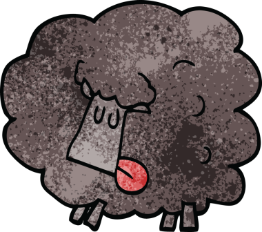 Bir insan tarafından çizilmiş kara koyun.