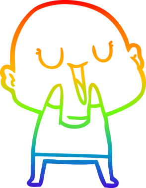 gökkuşağı gradyan çizimi mutlu bir çizgi kel adamın çizimi bir insan tarafından çizildi