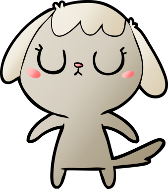 Bir insan tarafından çizilmiş şirin bir çizgi film köpeği.