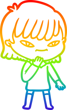 gökkuşağı gradyan çizimi bir insan tarafından çizilmiş bir karikatür kadın