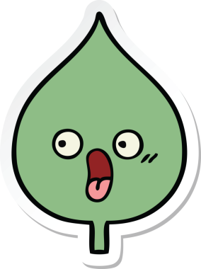 Bir insan tarafından çizilmiş sevimli bir çizgi film yaprağının çıkartması.