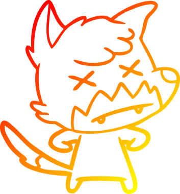 Bir insan tarafından çizilen ölü tilkinin sıcak çizgi çizimi