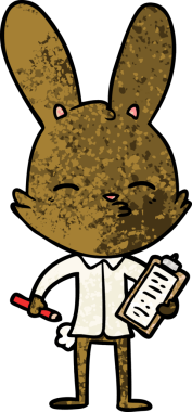 Ofis tavşanı bir insan tarafından çizilmiş.