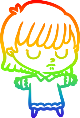 gökkuşağı gradyan çizimi bir insan tarafından çizilmiş bir karikatür kadın