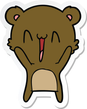 Bir insan tarafından çizilmiş mutlu ayı karikatürü.