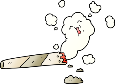 Bir insan tarafından çizilmiş sigara içen çizgi film