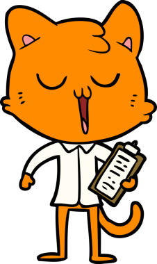 Bir insan tarafından çizilmiş çizgi film kedisi.