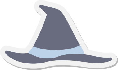 Bir insan tarafından çizilmiş ürkütücü cadı şapkası çıkartması.