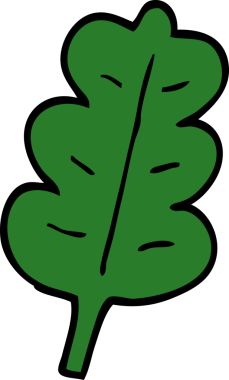 bir insan tarafından çizilmiş karikatür meşe yaprağı.