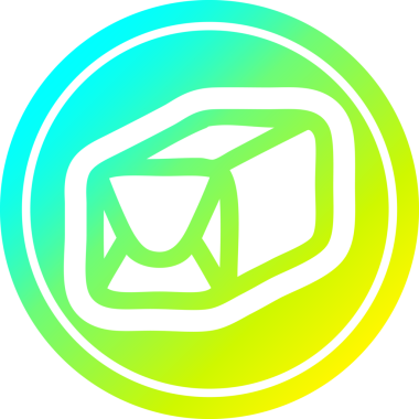 bir insan tarafından çizilen serin gradyan bitiş ile paketlenmiş dairesel simge