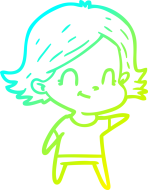 Bir insan tarafından çizilmiş soğuk gradyan çizgi çizimi.