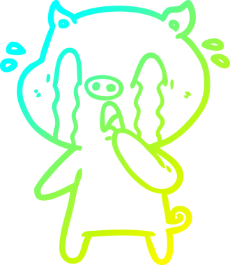 Bir insan tarafından çizilmiş ağlayan domuz çizgi filmi.