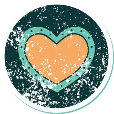 Bir insan tarafından çizilmiş bir kalbin sembolik dövmesi.