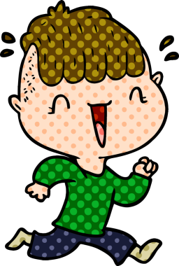 Bir insan tarafından çizilmiş mutlu çocuk.