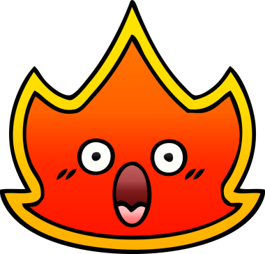 Bir insanın çizdiği ateşin gölgeli çizgi filmi.