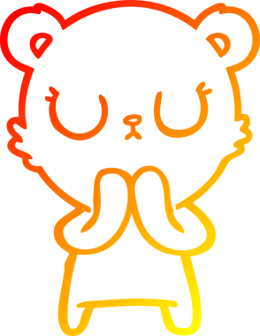 Bir insan tarafından çizilmiş barışçıl bir ayı yavrusunun sıcak çizgi çizimi